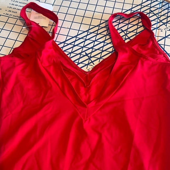 NWT ASOS ONE PIECE SWIMSUIT RED SZ 14 - Picture 2 of 8